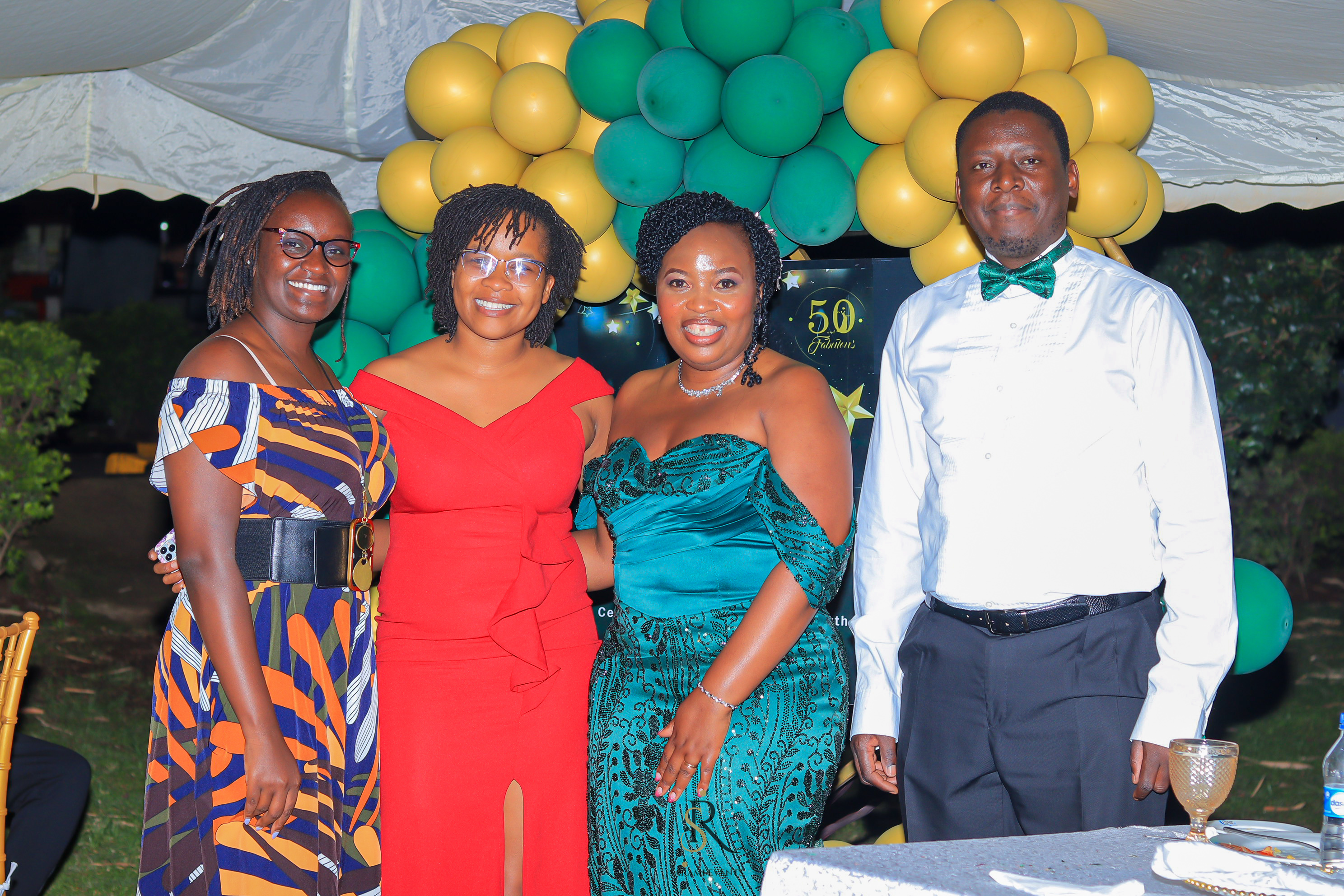 Outdoor daytime birthday party with colourful decorations